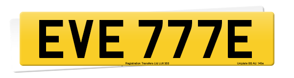 Registration number EVE 777E